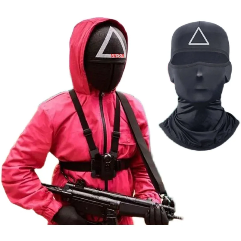 

2021 Korean TV Squid Game Villain Red Tuta Cosplay Props Costume Halloween Party Round Six Mask