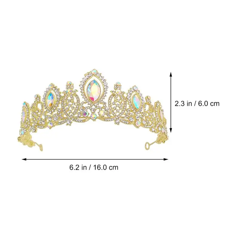 

1pc Elegant Bride Headdress Crystal Decor Crown Wedding Bride Tiara Decor