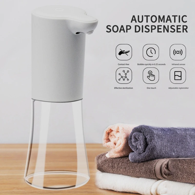 

300ml Automatic Soap Dispenser Vertical Touchless Induction Foaming Dispenser Kitchen Bathroom Hand Washer Smart Hand Sanitizer