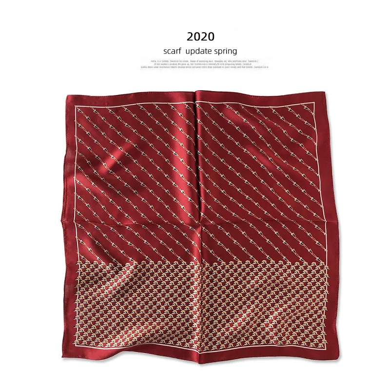 

2020 New Brand Winter Scarf 100% Silk Scarves Small Female Pashmina 53*53 Cm Poncho Foulard Bandana Shawl Spring Square Hijab