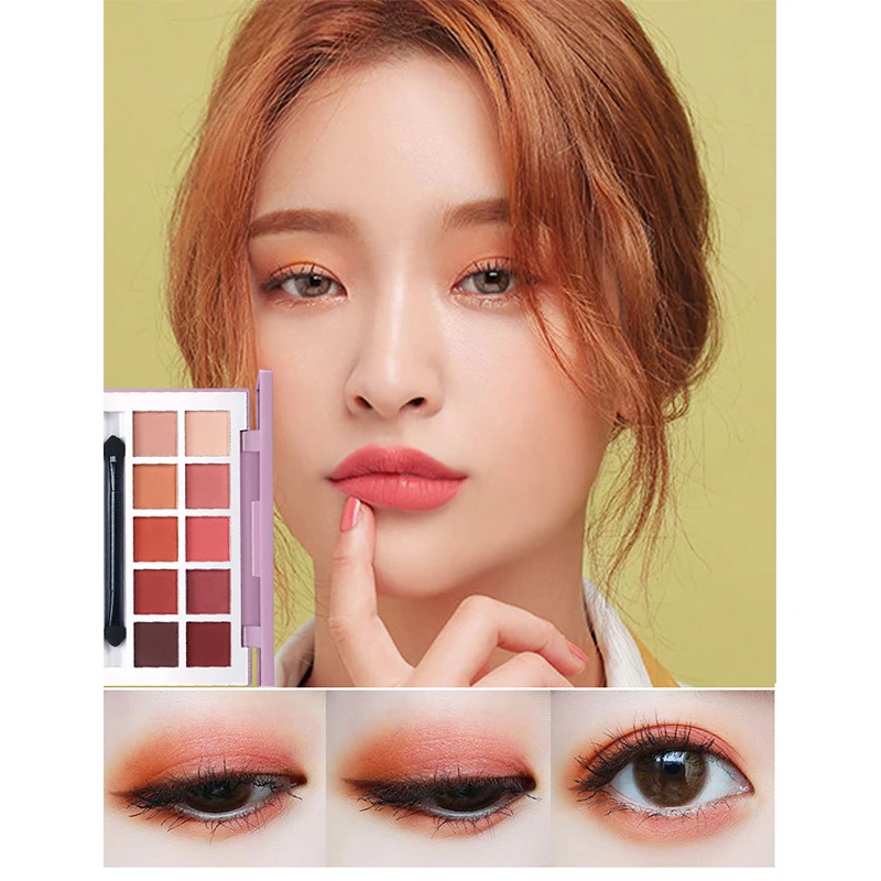 Тени для век поднос десять цветов bean paste земля Русалка Тыква матовый