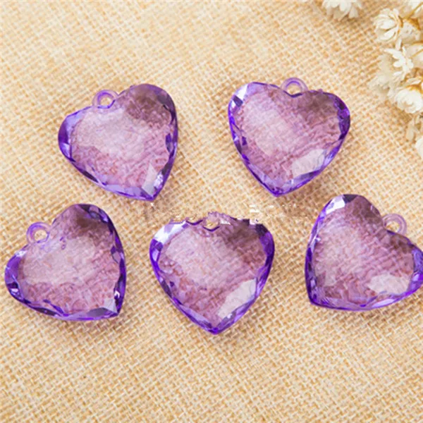 20 шт./лот многоцветный подвесной кулон сердце алмазные люстры Акриловый Кристалл