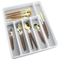 new plastic cutlery storage box dinnerware tray kitchen drawer organizer separation cutlery organizer for spoon fork knife straw