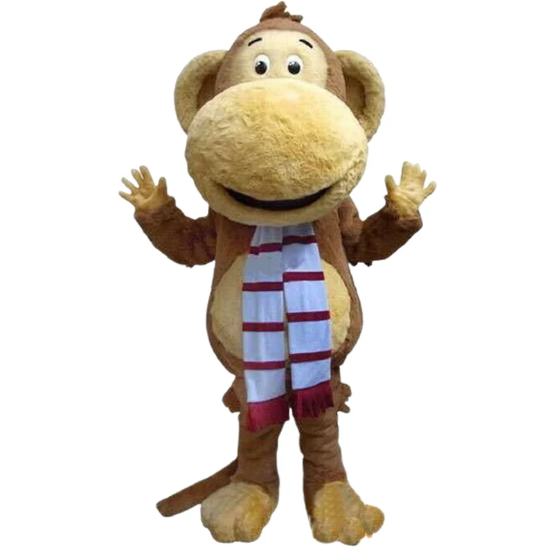 Костюмы талисмана обезьяны на Хэллоуин плюшевый костюм пушистый для