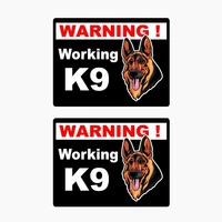 2x car sticker warning working k9 lnterest applique fashion pvc bumper decoration accessories motorcycle waterproof decal 108cm