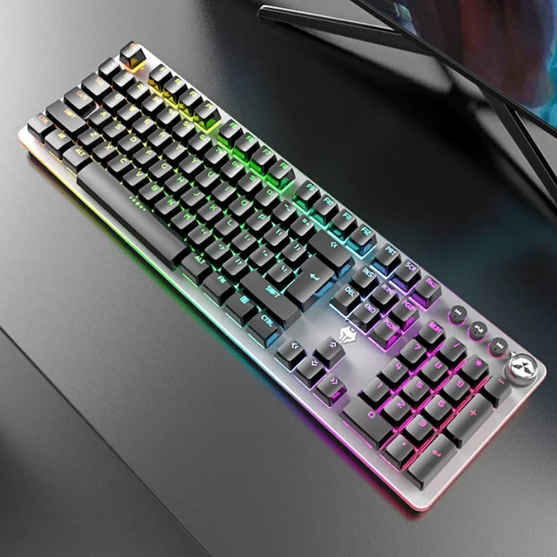 Pink Mechanical Gaming Keyboard For PC/Laptop USB Wired Gamer With RGB Backlight/Side Light Blue Swicth |