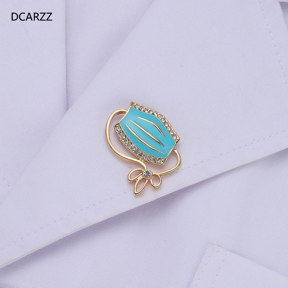 DCARZZ заколка для лацкана в форме маски с кристаллами значки броши золотые модные
