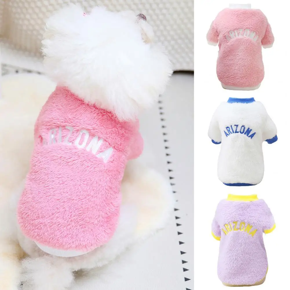 

Two-leg Exquisite Pet Dogs Short Sleeve Tops Clothing Non-allergic Pet Clothes Letter Print for Winter