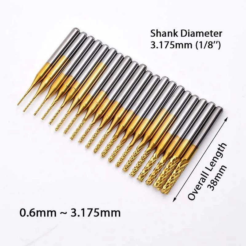 

20Pcs CNC Router Bits End Mill Rotary Burrs Engraving Machine Drilling Hole Tool with 40Pcs CNC Router Bit Set