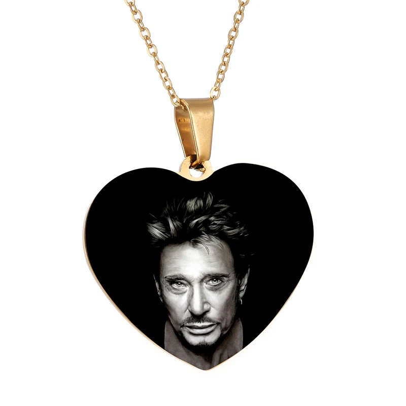 Gold Heart Подвеска с подвеской в виде рок-французских звезд, ожерелье из нержавеющей стали, золотое ожерелье s для женщин и мужчин, колье-чокер на шею, ювелирный подарок - Окраска металла: Gold Heart
