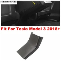 for tesla model 3 2018 2021 armrest box anti kick panel air conditioning outlet vent cover trim carbon fiber look interior