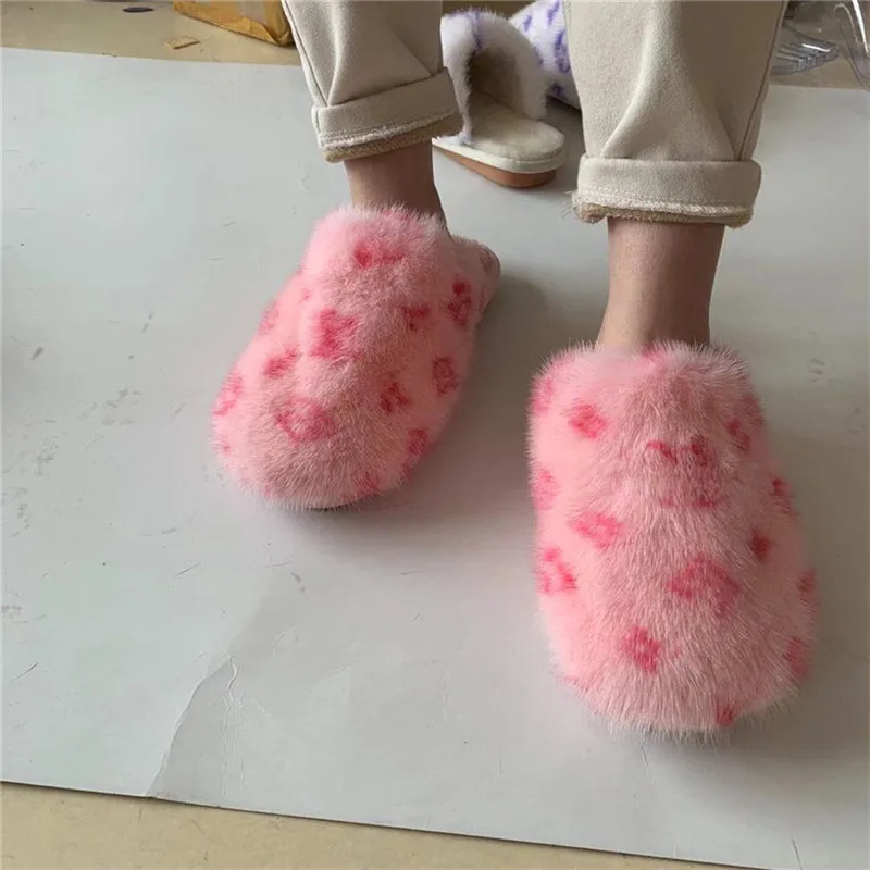 

Wholesale Custom Real Mink Fur Slippers Ladies Home Luxury Slide, Mens Furry Shoes, Leisure Lazy Slides