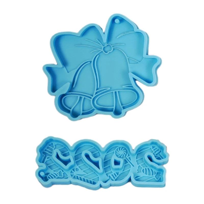 

Christmas Keychain Epoxy Resin Mold Earrings Pendants Silicone Mould DIY Crafts T21F