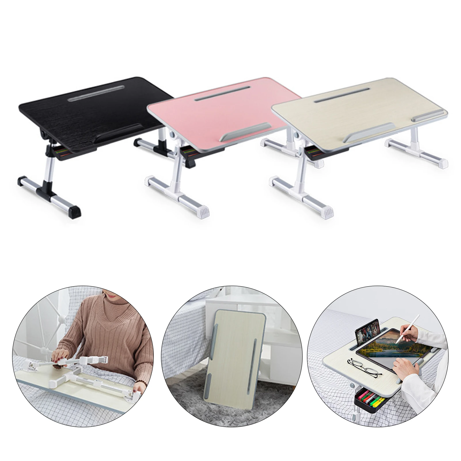 

Portable Folding Laptop Desk Adjustable Study Table Notebook Desktop Standing Ergonomic Mobile Lazy Lap Tray For Bed Reading