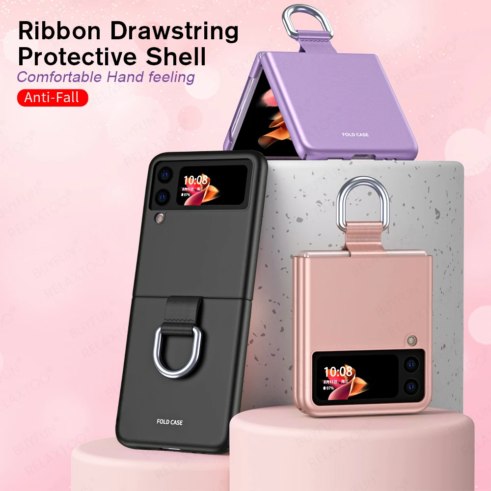 Чехол ZFlip3 роскошный жесткий пластиковый чехол с металлическим держателем для