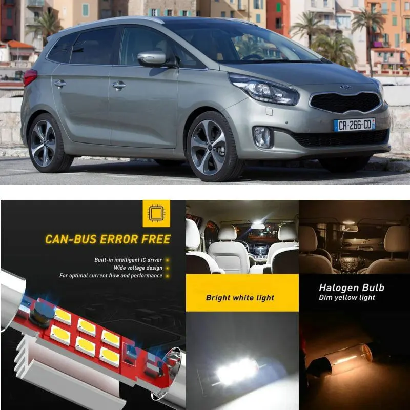 

LED Interior Car Lights For Kia carens 4 minivan fc minivan mk2 mpv fj car accessories lamp bulb error free