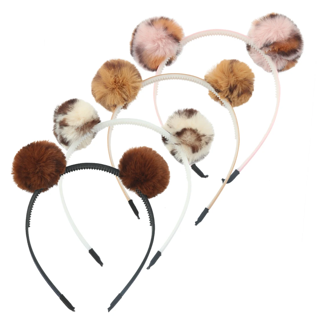 Повязка на голову для девочек 1 шт. повязка с медвежьими ушками и помпонами ободок