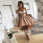 Дешевые винтажные женские кружевные коктейльные платья, Короткое атласное платье для выпускного вечера, вечернее платье для милой вечевечерние, Abendkleider 2022