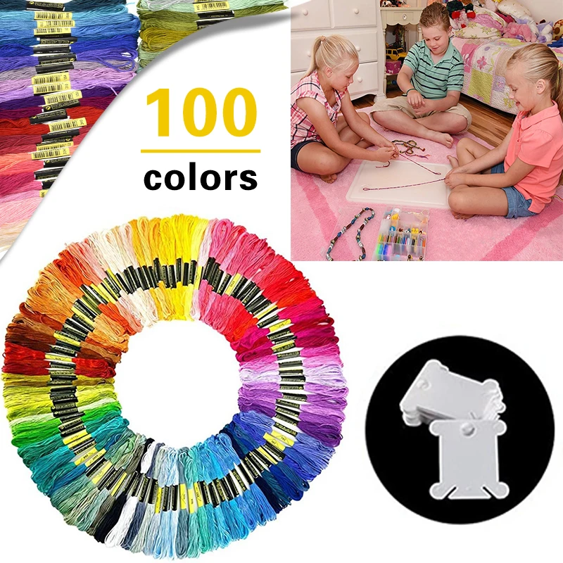 

100 цветов, Набор для вышивки нитей, Набор для вышивки крестиком, набор инструментов для рукоделия, аксессуары для домашнего шитья