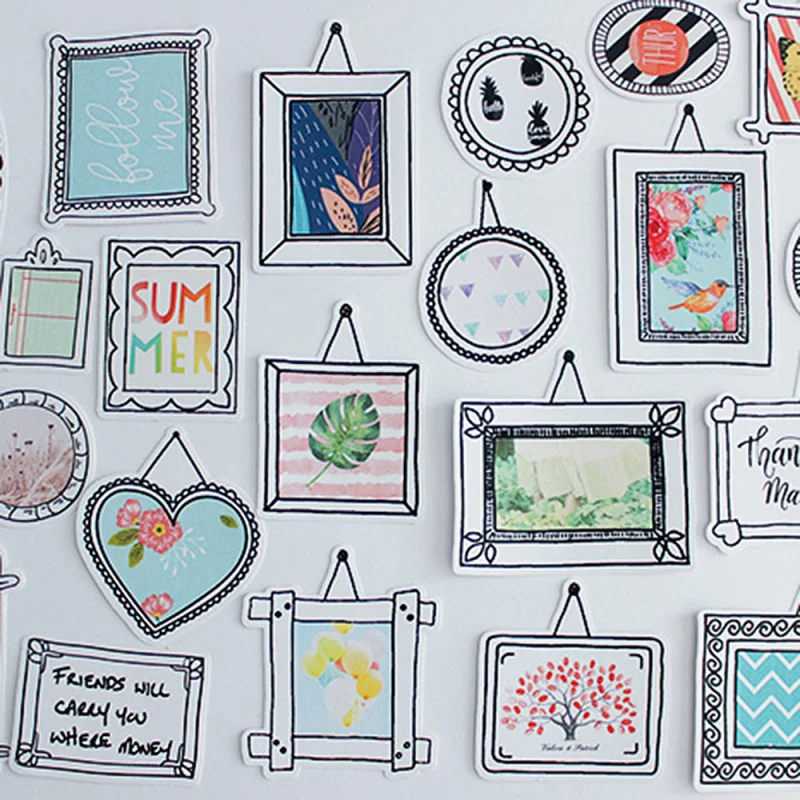 

36PCS/lot Creative Hanging Pictures Stickers DIY Scrapbooking Notebook Decoration Labels Sticker