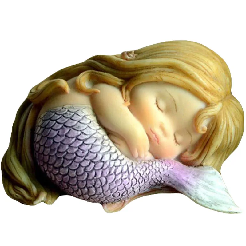 

Europe Creative Lovely Resin Mermaid figurine Aquarium Decoration Angel miniature crafts Fairy Garden Home Hanging decoration