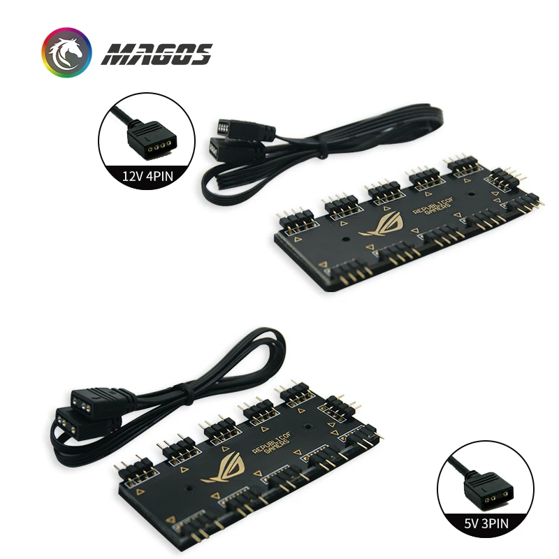 Интерфейс материнской платы 3PIN/4PIN разветвитель AURA RGB адресная модель