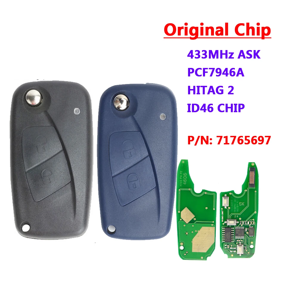 Пульт дистанционного управления XNRKEY 2 кнопки 433 МГц для FIAt 500 Panda Punto Bravo|buttons