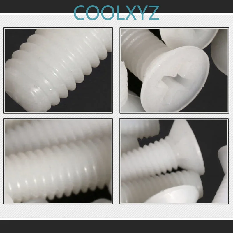 Белые нейлоновые винты с потайной головкой изолированные болты KM GB819 Philip's