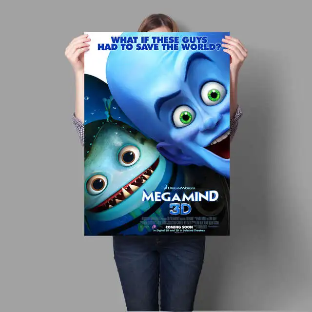 

Megamind Cartoon Movies Poster Kids Dormitory Living Room Room Decorative Wall Art Painting Poster Art Decor Canvas Painting