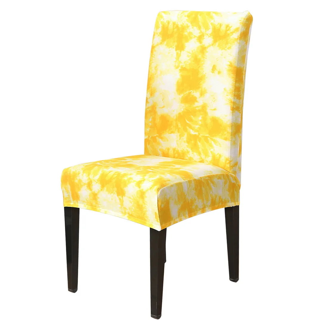 yellow 1pc Съемный стул чехлы с цветочным принтом эластичные Чехлы ресторан для свадеб банкета складной чехол на отельные стулья - Цвет: yellow 1pc
