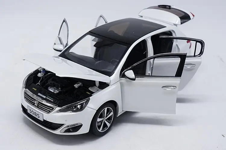Оригинальный авторизованный подлинный 1:18 Peugeot 308S 2015 хэтчбек сплав литье под