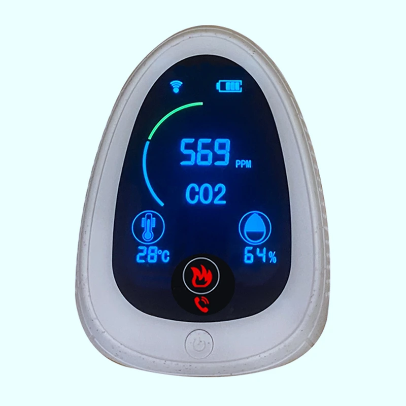 

Fashionsmart Wifi CO2 Meter Work With App,Portable Indoor Gas Smoke Sensor Meter Detector With Temperature And Humidity
