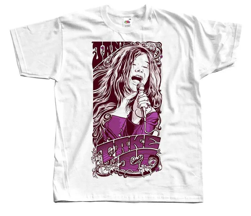 

Janis Joplin V4, poster, rock singer T-SHIRT (WHITE) S-3XL Novelty Cool Tops Men Short Sleeve T shirt