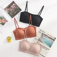 strapless underwear summer gathered anti slip thin bra no steel ring comfortable unmarked invisible bra 2020 new model