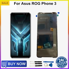 Original 1B color AMOLED LCD Display For ASUS ROG Phone 3 Phone3 Touch Screen With Frame For ASUS ROG Phone 3 ZS661KS ROG 5 LCD