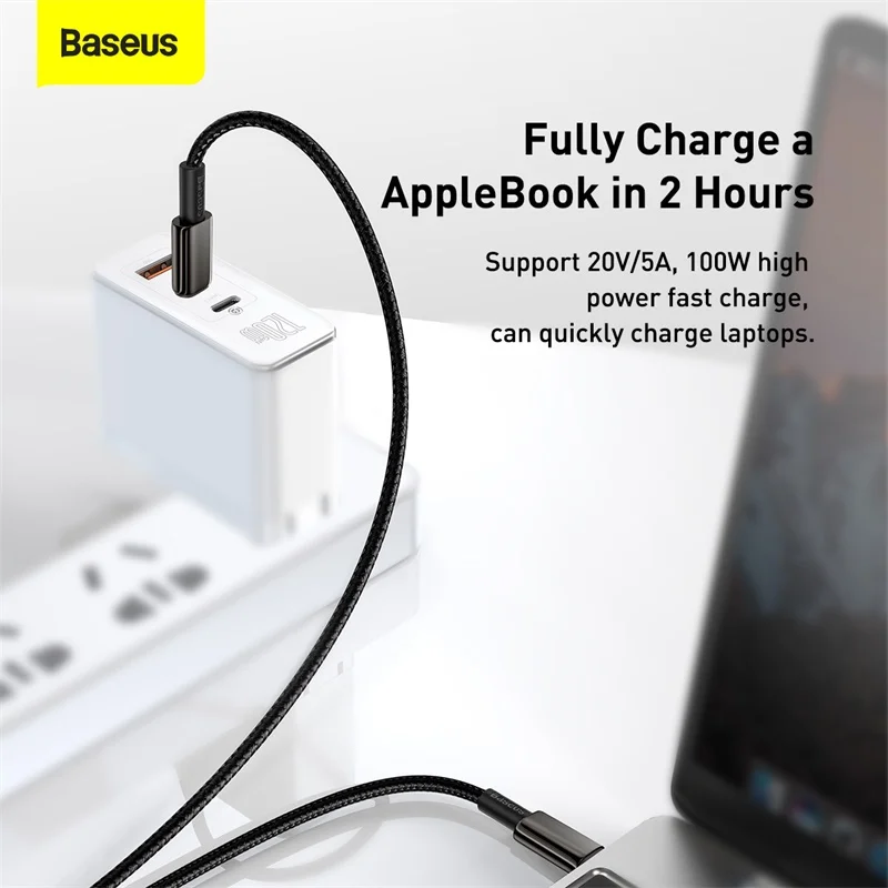 Кабель Baseus 100 Вт USB C к Type для быстрой зарядки 4 0 PD кабель Xiaomi Samsung Macbook pro передачи