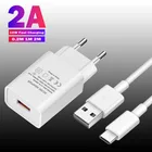 Зарядное устройство Usb Type-C, Micro USB, 5 В, 2 А, для Samsung A52, Huawei P30 Lite, Xiaomi, LG