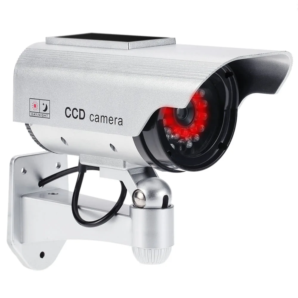 

Simulation Bullet Camera Solar Powered Fake Dummy Rainproof Security System with LED light for Indoor Outdoor Use