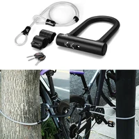 electric bicycle anti theft heavy duty steel security bike cable u locks set
