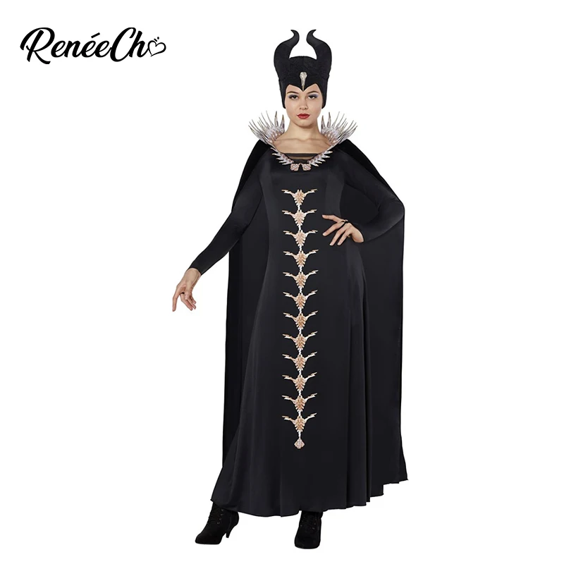 Reneecho-Disfraz de maléfica para adulto, disfraz de Mistress of Evil, vestido de Angelina Jolie, Purim, Carnaval, 2019