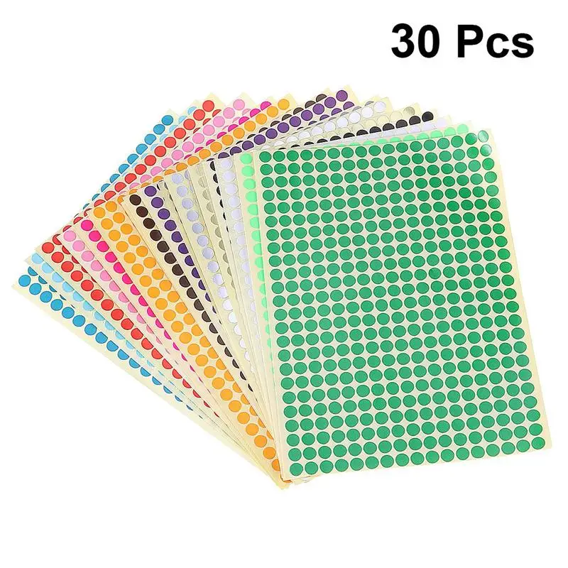 30 шт 6 мм цветные наклейки в горошек этикетки самоклеющиеся клейкая печать бумага