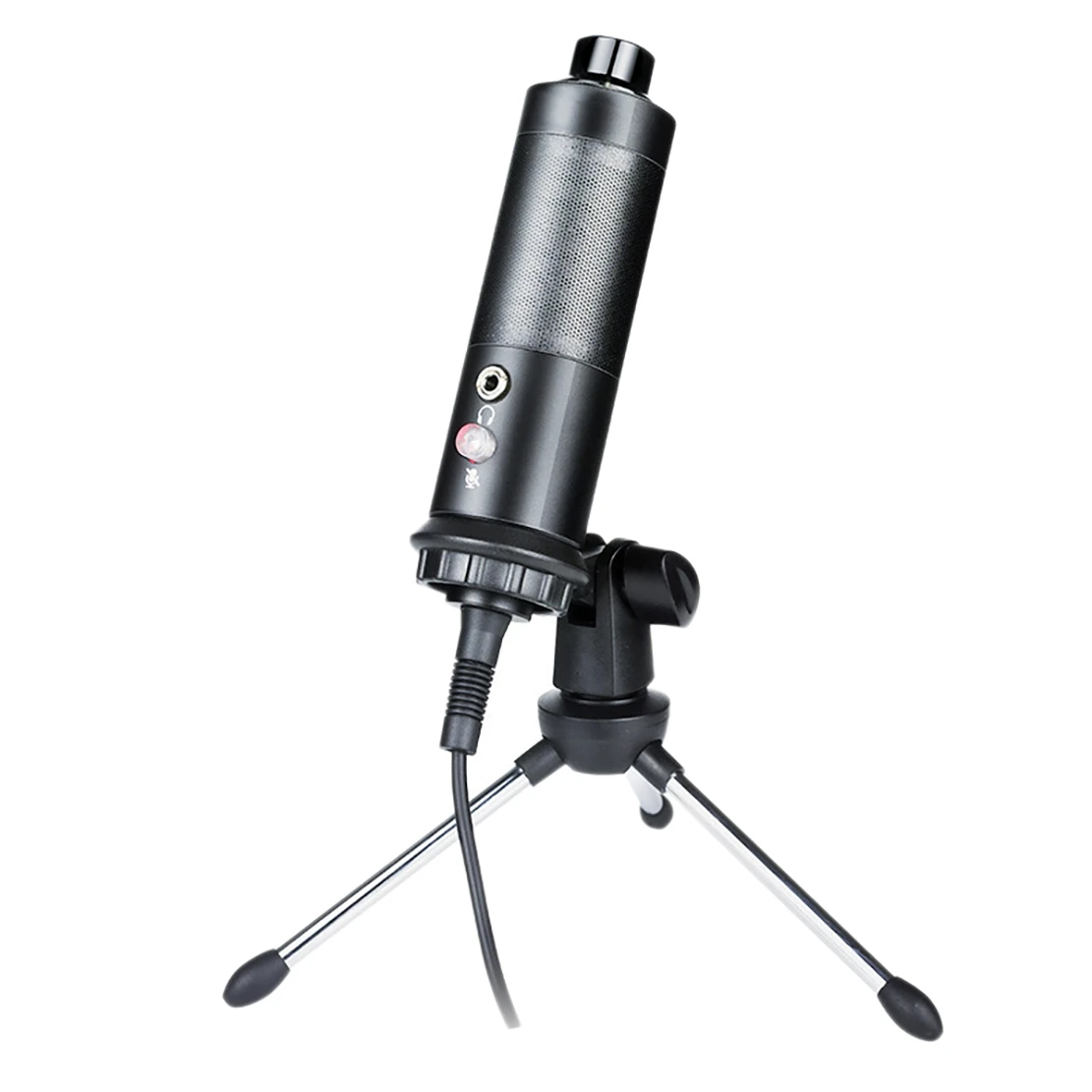 

Top Deals USB Microphone Condenser Microphone With Mute Button And Echo Knob Adjustable Tripod For Games Broadcasting Recording