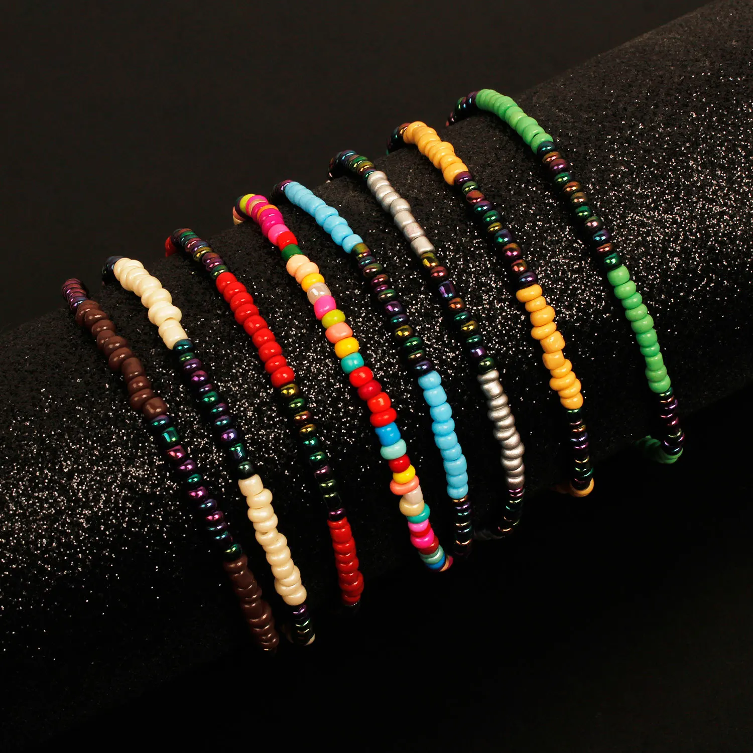 8 шт./компл. красочные бусины ручной цепи аксессуары для женщин богемные этнические настраиваемый шарм браслеты ювелирные изделия