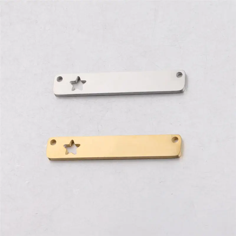2 шт. новые соединители из нержавеющей стали прямоугольные и золотые звезды