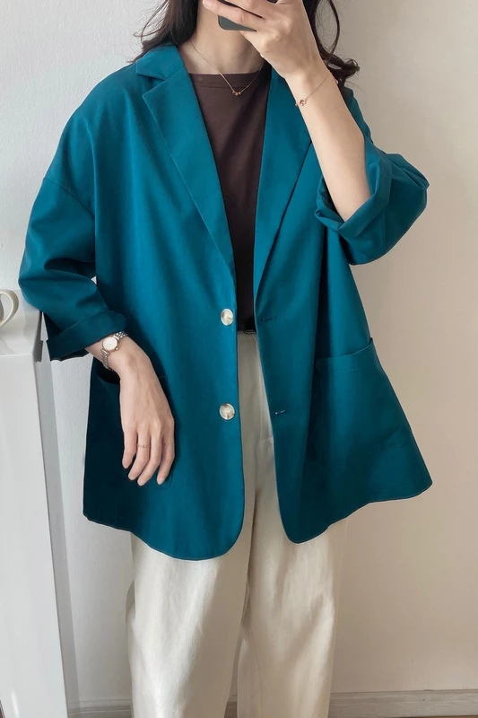 

Womens Jackets Coats Blazer Office Ladies Pockets Work Feminino And Mujer Green Blue Abrigo
