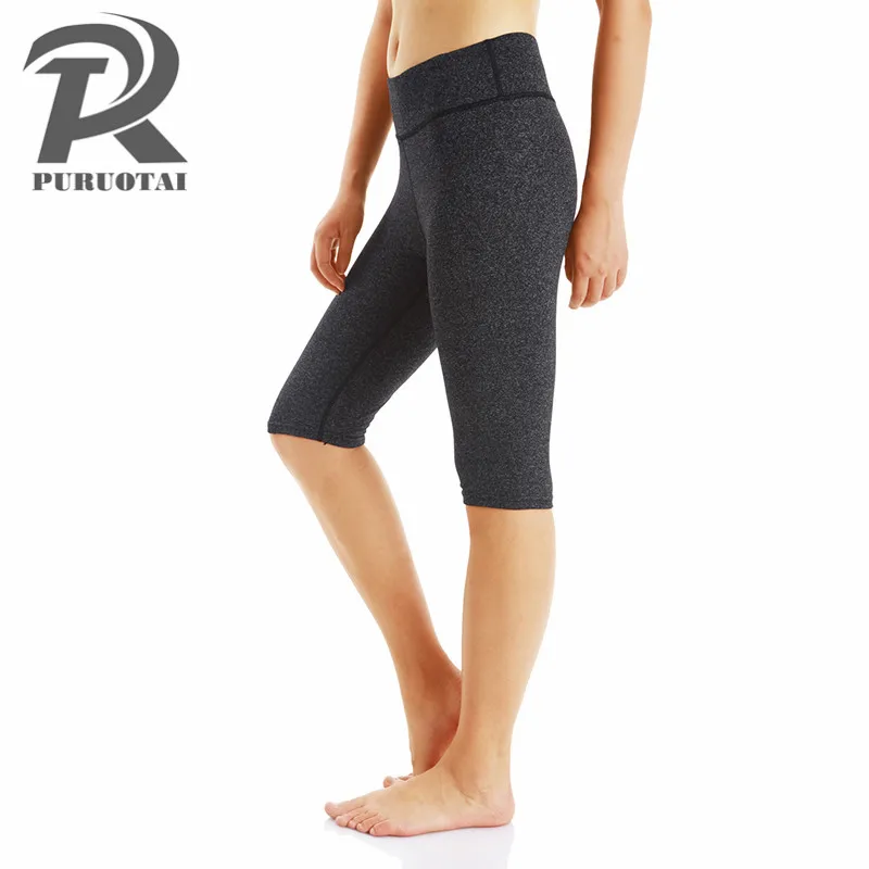Брюки Капри для йоги быстросохнущие и дышащие бриджи до колена спортивные шорты