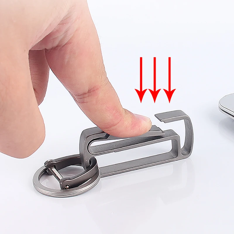 

Jobon Real Titanium Keychain Belt Car Key Chain Creative Ultra Lightweight EDC Waist Hanging Key Ring Holder Luxury Best Gift