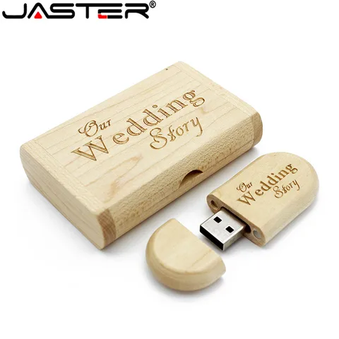 USB-флеш-накопитель JASTER деревянный в коробке, 4/8/16/32/64 ГБ