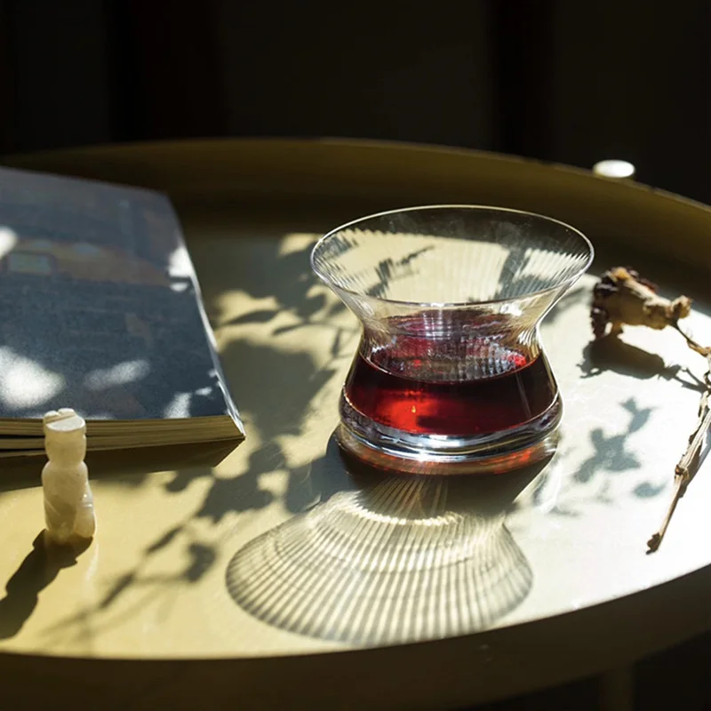 Фото Элегантный японский бокал для виски EDO Crystal Whisky Cappie Hanyu, вращающаяся чаша с полосками, бокал для вина Barley-bree, бокал для бренди, подарочная коробка из дерева. №2