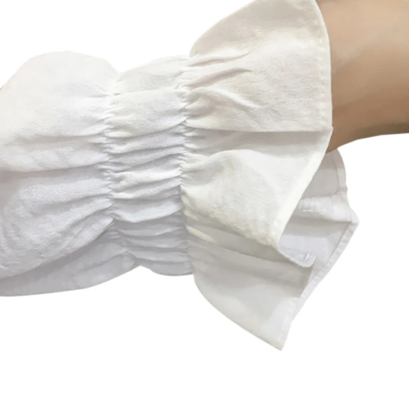 

Striped Autumn Shirt Women Sweet Plus Size Butterfly Sleeve Bow Tie Turn Down Collar Single Solid Color Buckle Blouse